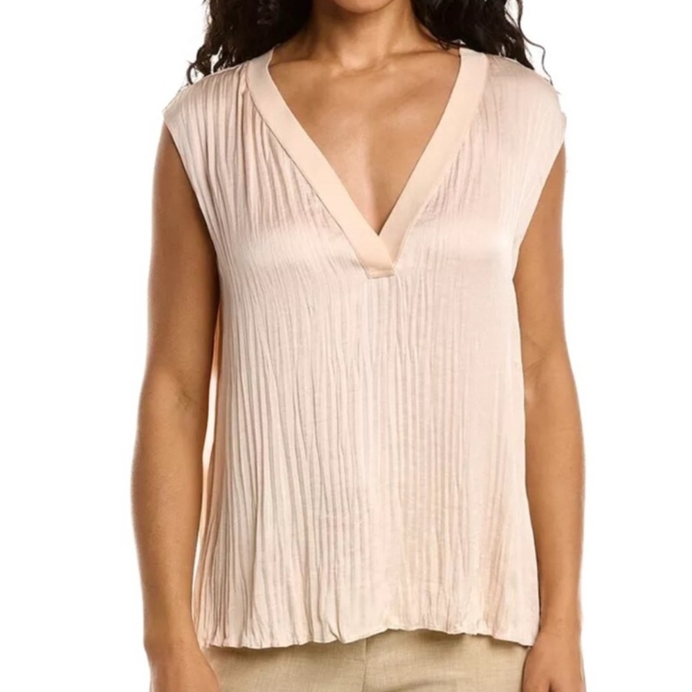 Vince Cream V-Neck Blouse XS